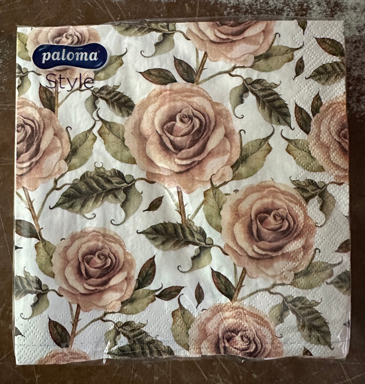 Serviettes PALOMA 3 plis rose, paquet de 20