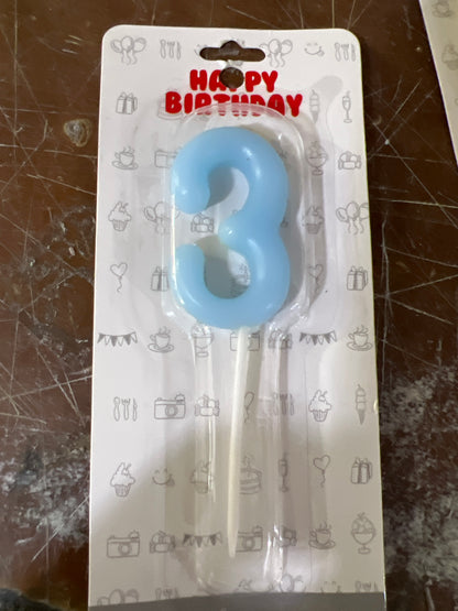 Number candles 0 blue