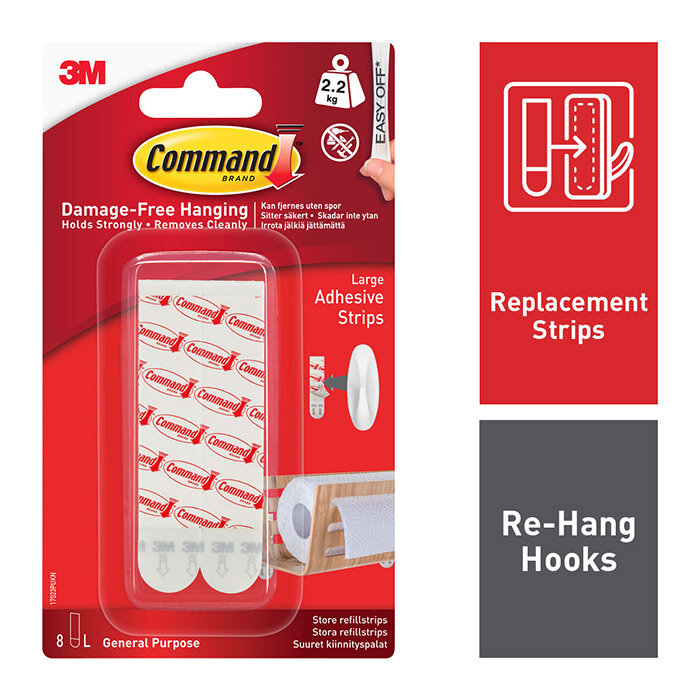 Bandes de fixation/remplacement Command grand format 17023P 17023UKN 2,2 kg lot de 8