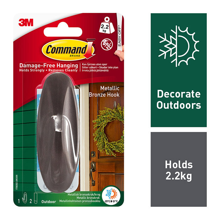 Crochet d'extérieur design Command grand bronze 17083BZ-AWES