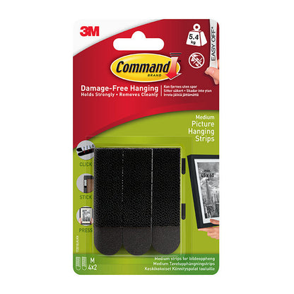 Crochets de fixation Command bandes moyennes noirs 4 unités – 17201BLK