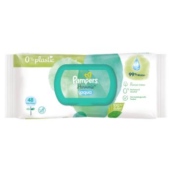 Pampers Harmonie Aqua 48 Lingettes Bébé Sans Plastique