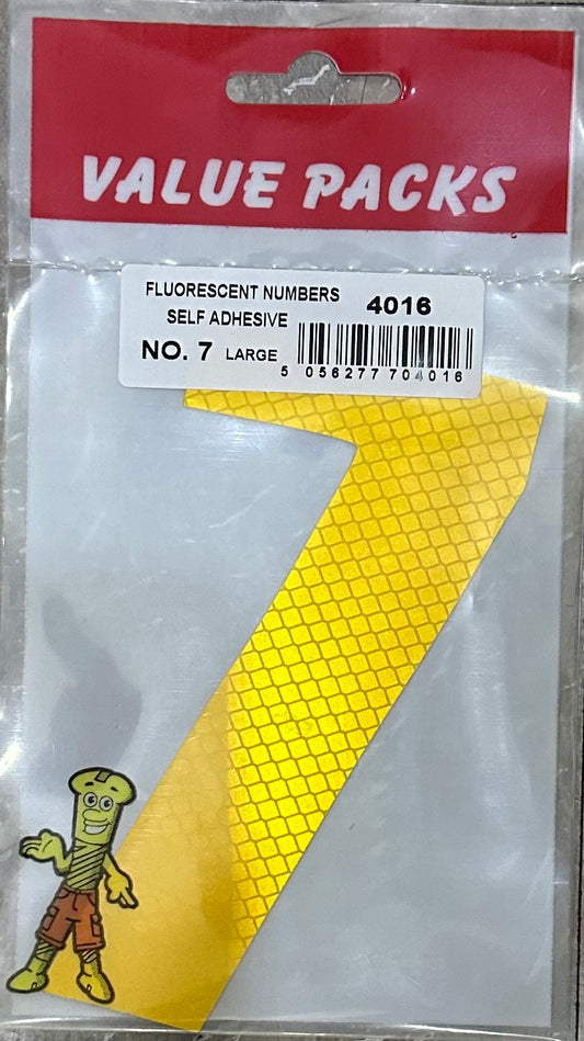 Numéro 7 Grand Numéro Fluorescent Autocollant