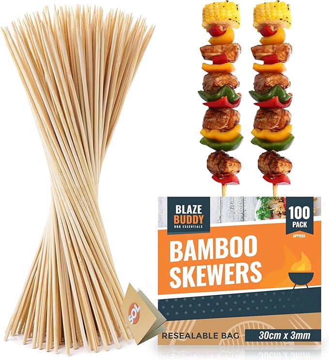 Brochettes en bambou Blaze Buddy – paquet de 100