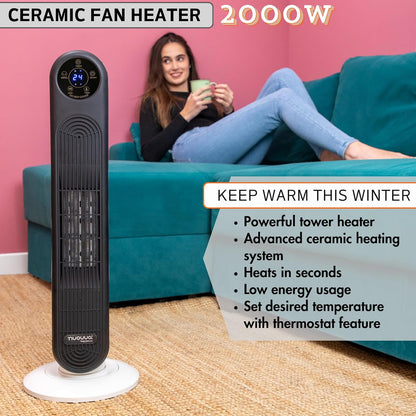 StayWarm 2000w Ceramic Tower Heater with Remote Control