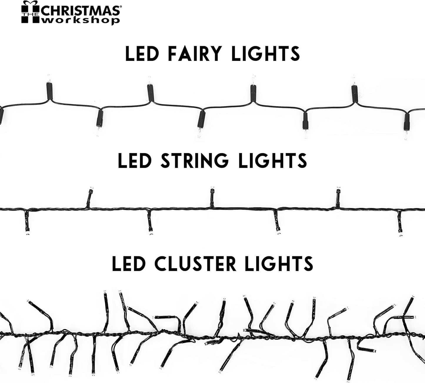 CHRISTMAS WORKSHOP 100 WARM WHITE STRING LIGHTS WITH ULTRA BRIGHT LED