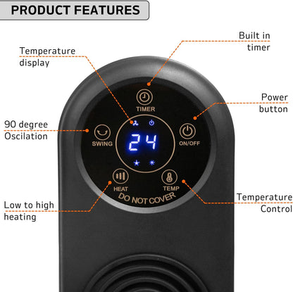 StayWarm 2000w Ceramic Tower Heater with Remote Control