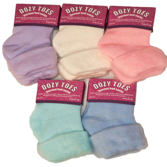 CHAUSSETTES DE NUIT FEMME PLAINES ASSORTIES DOZY TOES