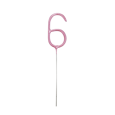 Pink Number 6 Sparkler