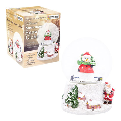 Boule à neige musicale Bonhomme de neige à remonter
