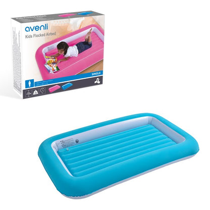 Flocked Kids Airbed - Blue