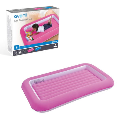 Flocked Kids Airbed - Pink