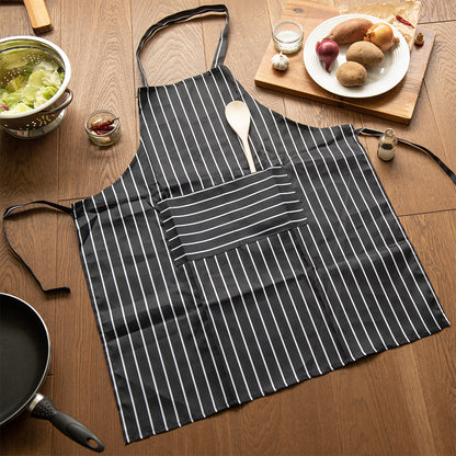 Tablier de cuisine rayé Durane Noir et blanc