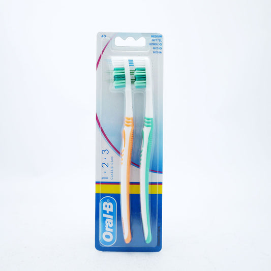 ORAL B TOOTHBRUSH 1.2.3 CLASSIC CARE TWIN PACK