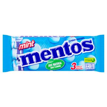 Mentos Saveur Menthe Dragees à Mâcher 3 x 38g