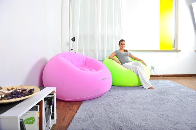 Avenli Fauteuil gonflable floqué - Rose