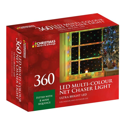 Guirlande lumineuse LED 360 en filet - Multicolore
3,5x1,2 m. 8 fonctions. Utilisation intérieure et extérieure