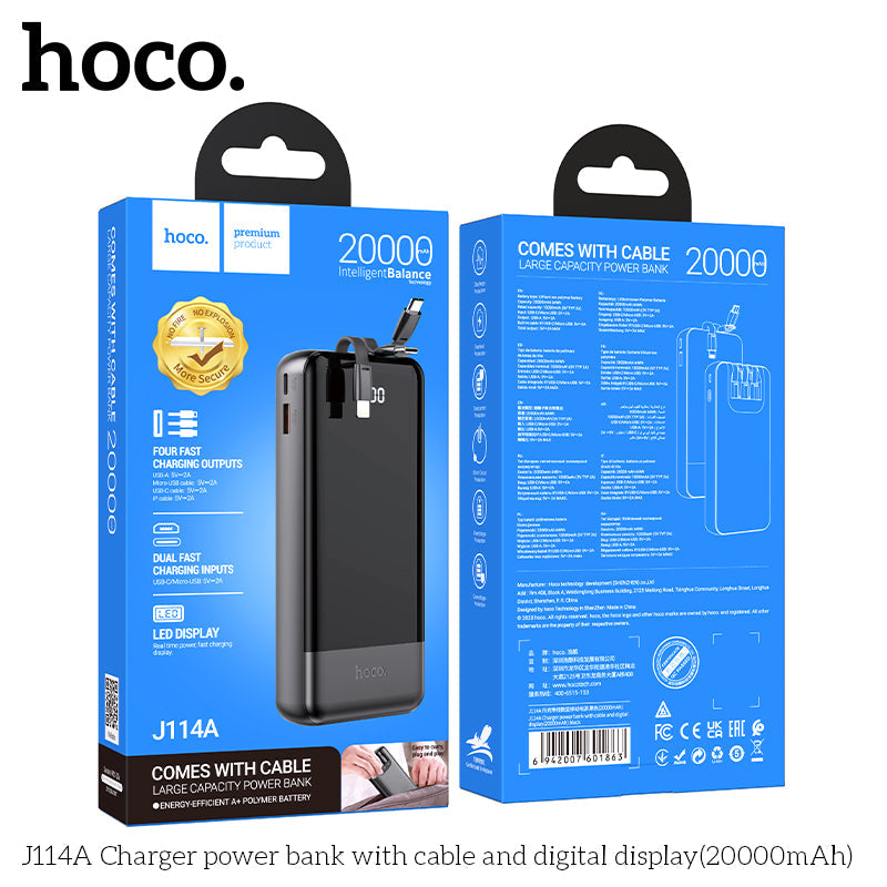 HOCO 20000mAh Power Bank Portable 5V Fast Charge Battery Pack For iPhone Samsung Sony