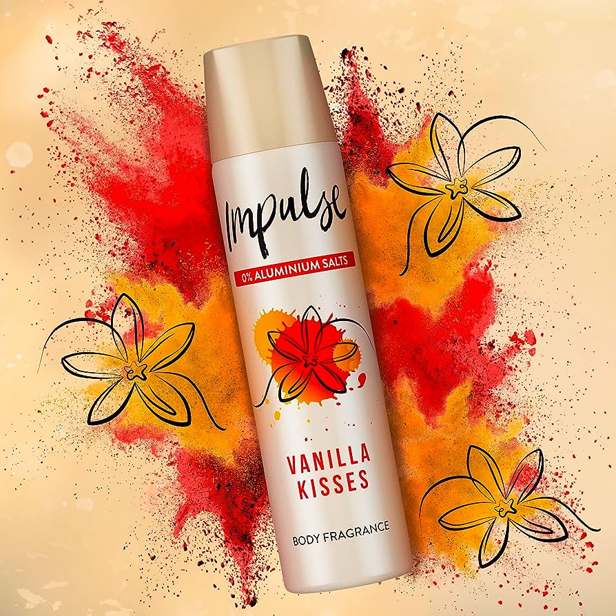 Impulse Body Spray 75ml Vanilla Kisses