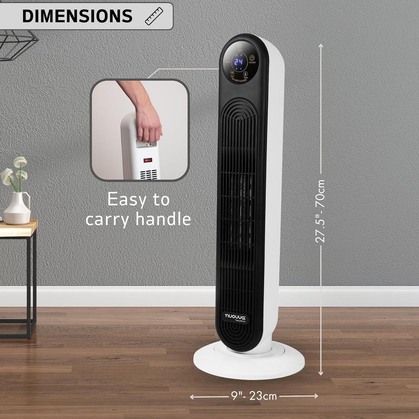 StayWarm 2000w Ceramic Tower Heater with Remote Control