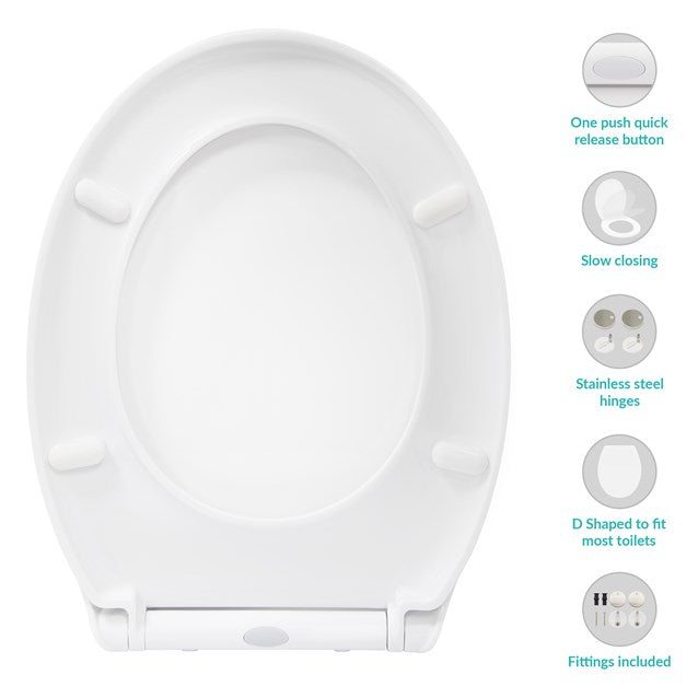 Quick Release & Soft Close Toilet Seat