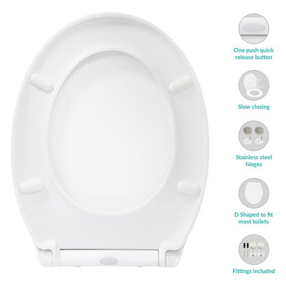 Quick Release & Soft Close Toilet Seat