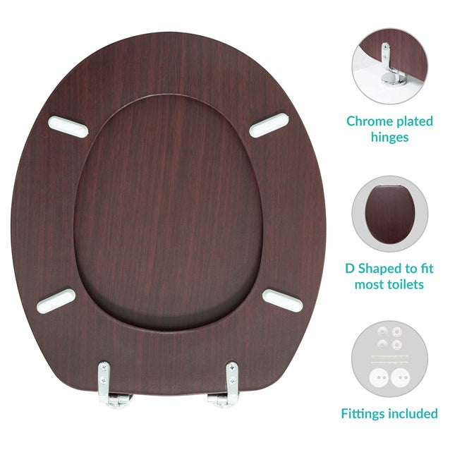 Mahogany Effect Toilet Seat