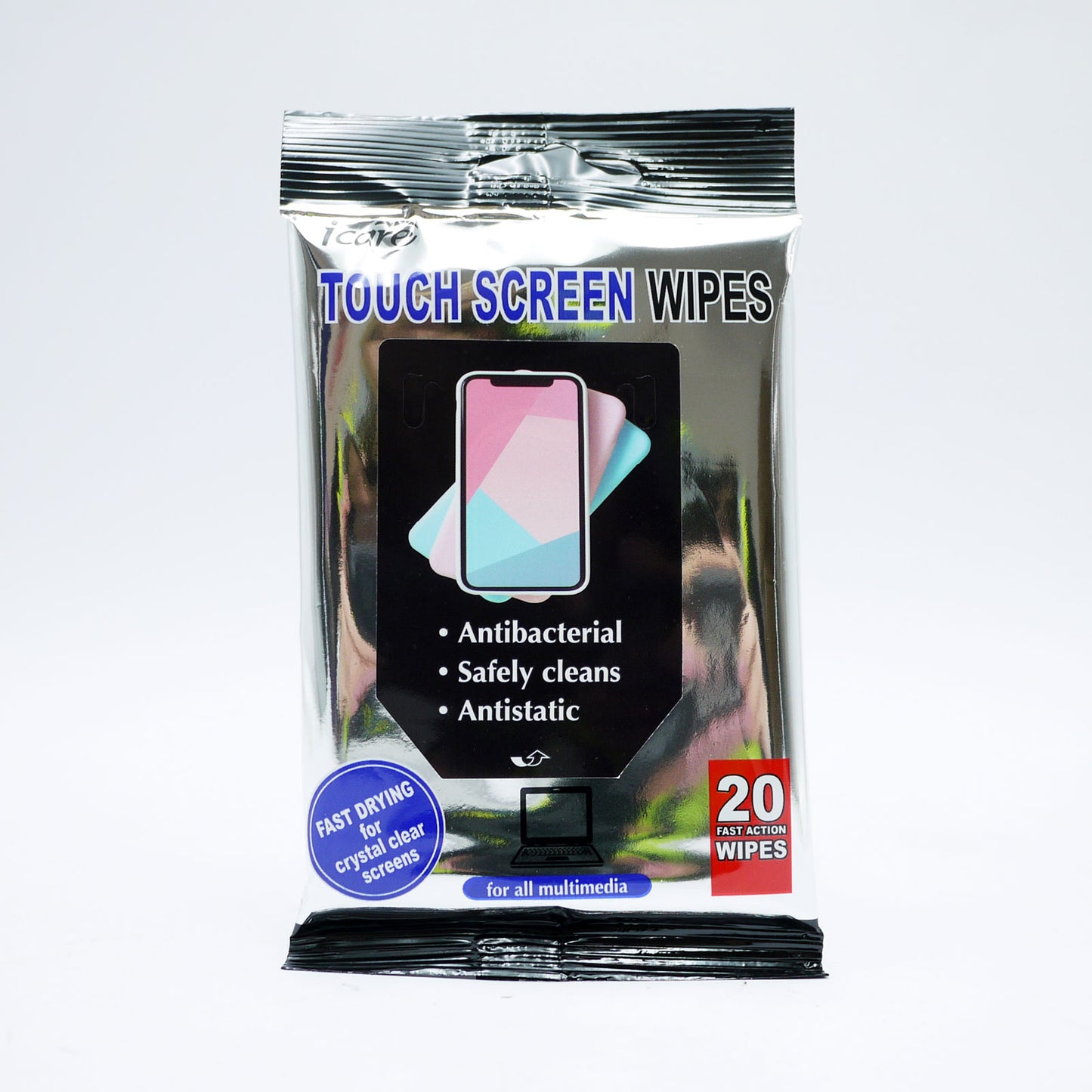 ICARE WIPES TOUCH SCREEN ANTI BAC 20'S