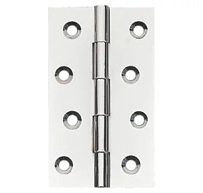 100mm Chrome Pk of 3 Hinges With Screws