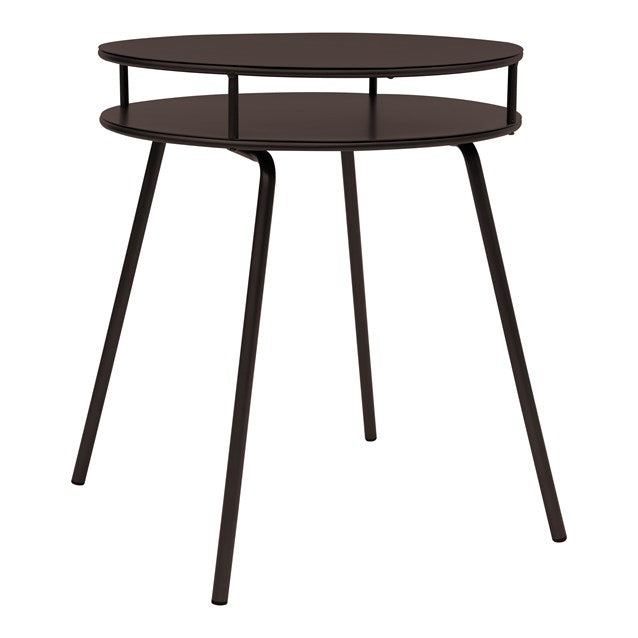 2 Tier Round Metal Side Table, Bronze