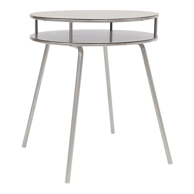 2 Tier Round Metal Side Table, Satin