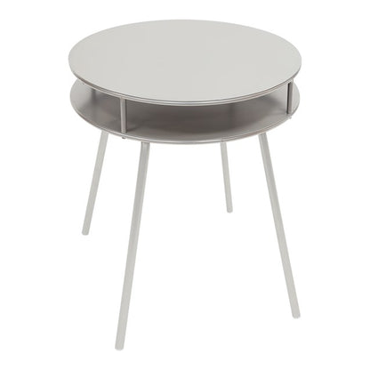 2 Tier Round Metal Side Table, Satin