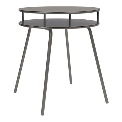 2 Tier Round Metal Side Table, Graphite