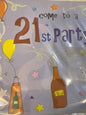 21st birthday party cards 6pk