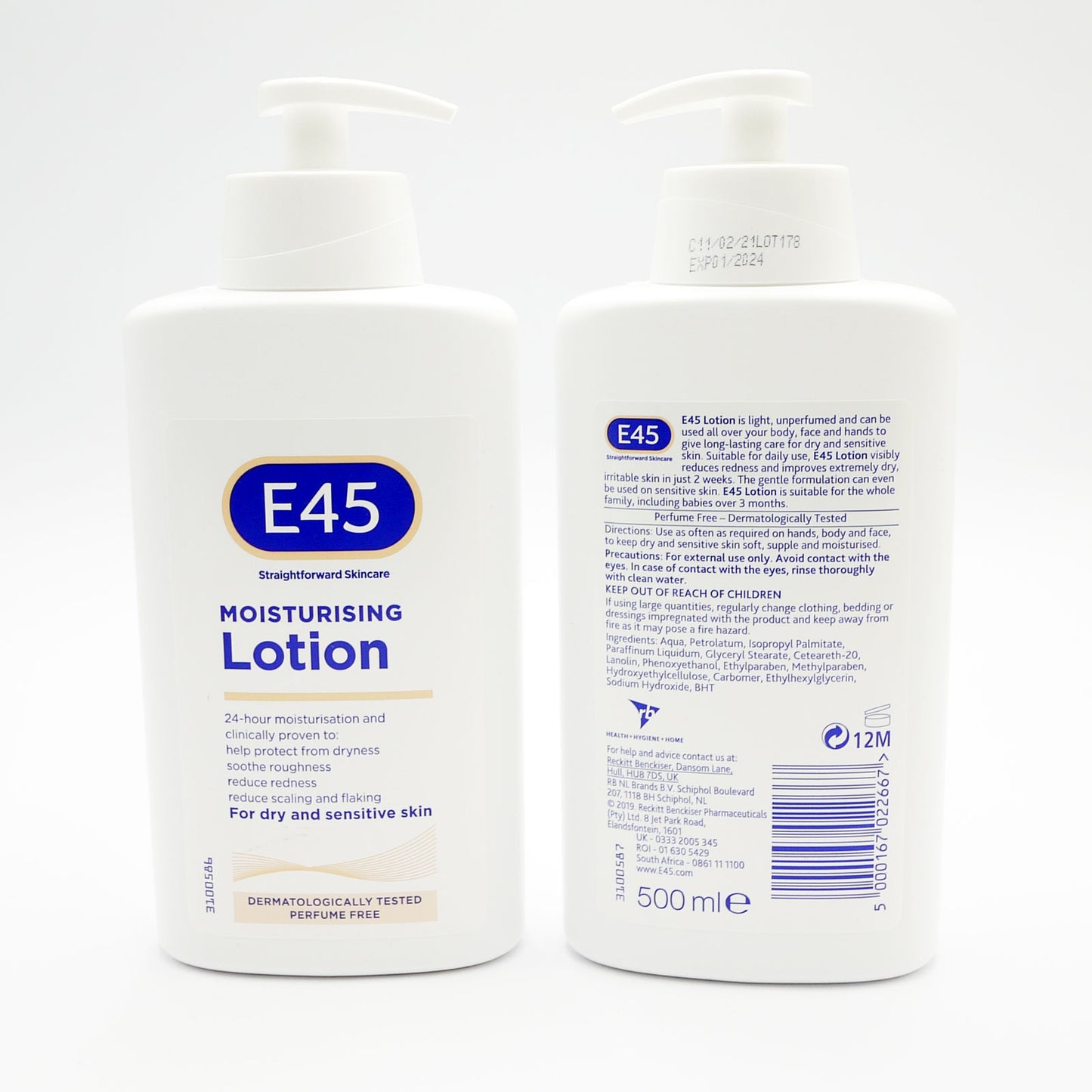 E45 LOTION HYDRATANTE AVEC POMPE 500ML