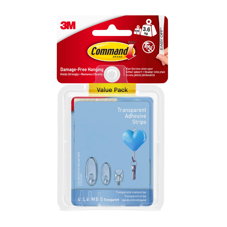 Recharges adhésives transparentes assorties Command 17200CLR