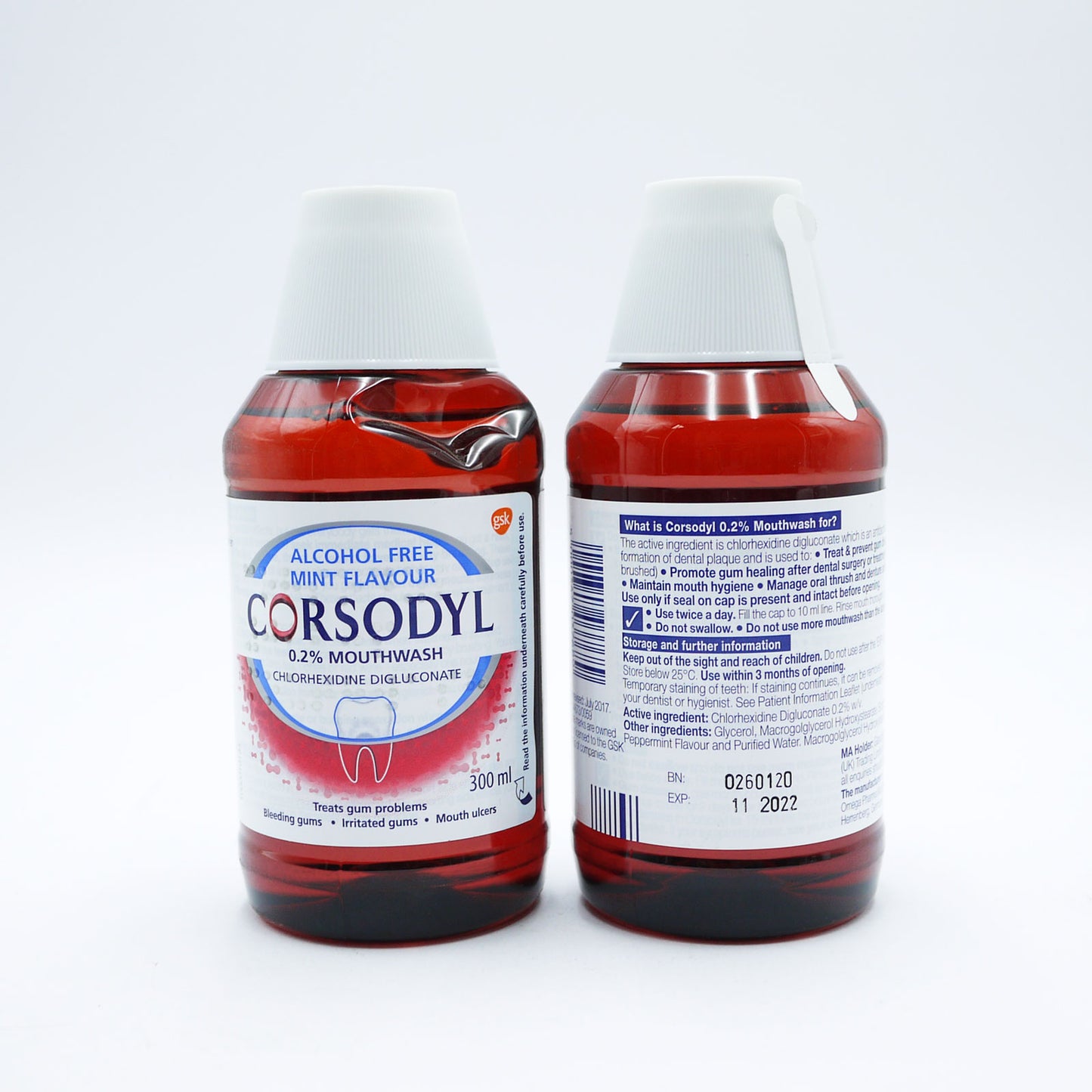 CORSODYL MOUTHWASH MINT ALCOHOL FREE 300ML