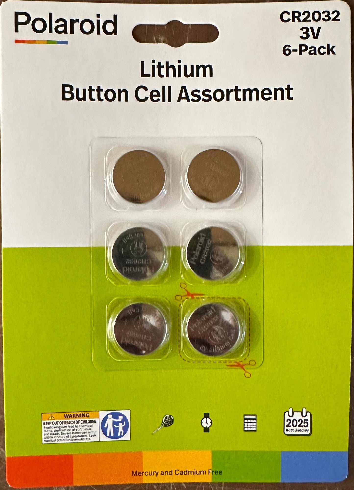 Polaroid Lithium Button Cell Assortment CR2032 3V