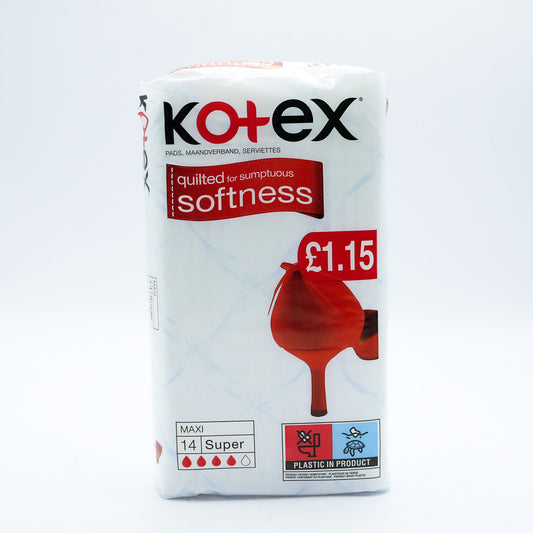 KOTEX MAXI SUPER PM £1.15 10's