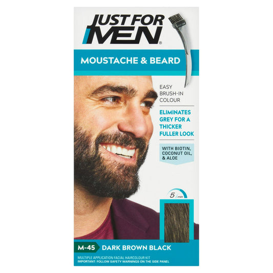 Just For Men Moustache & Beard Brush-In Colour Gel Dark Brown-Black M-45