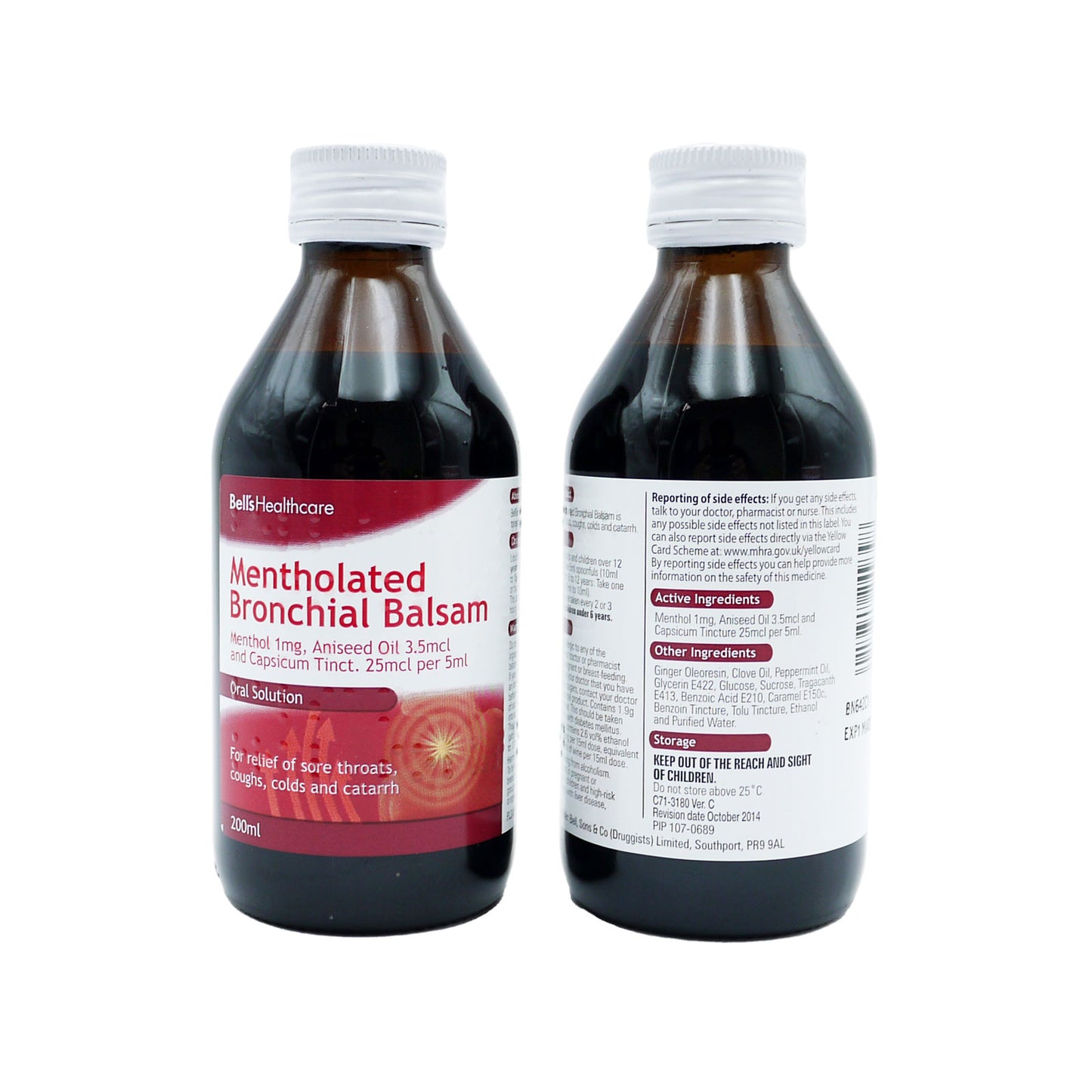 BELLS MENTHOLATED BRONCHIAL BALSAM 200ML