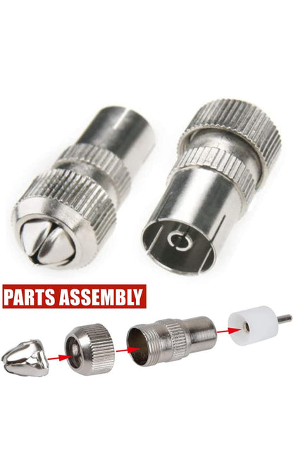 Lot de 4 connecteurs d'antenne TV, connecteurs de câble coaxial TV en métal mâle vers femelle, connecteur coaxial RF de câble d'antenne, 6 connecteurs d'antenne TV coaxiaux femelles et 6 mâles