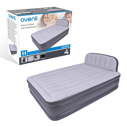 Benross Queen Sized Deluxe Inflatable Airbed with Headboard and Built in Electric Pump/Self Inflating