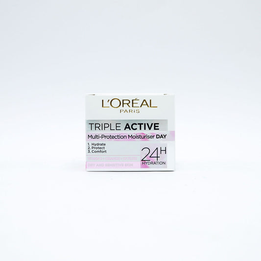 LOREAL TRIPLE ACTIVE CREAM DRY & SENSITIVE DAY 24H 50ML