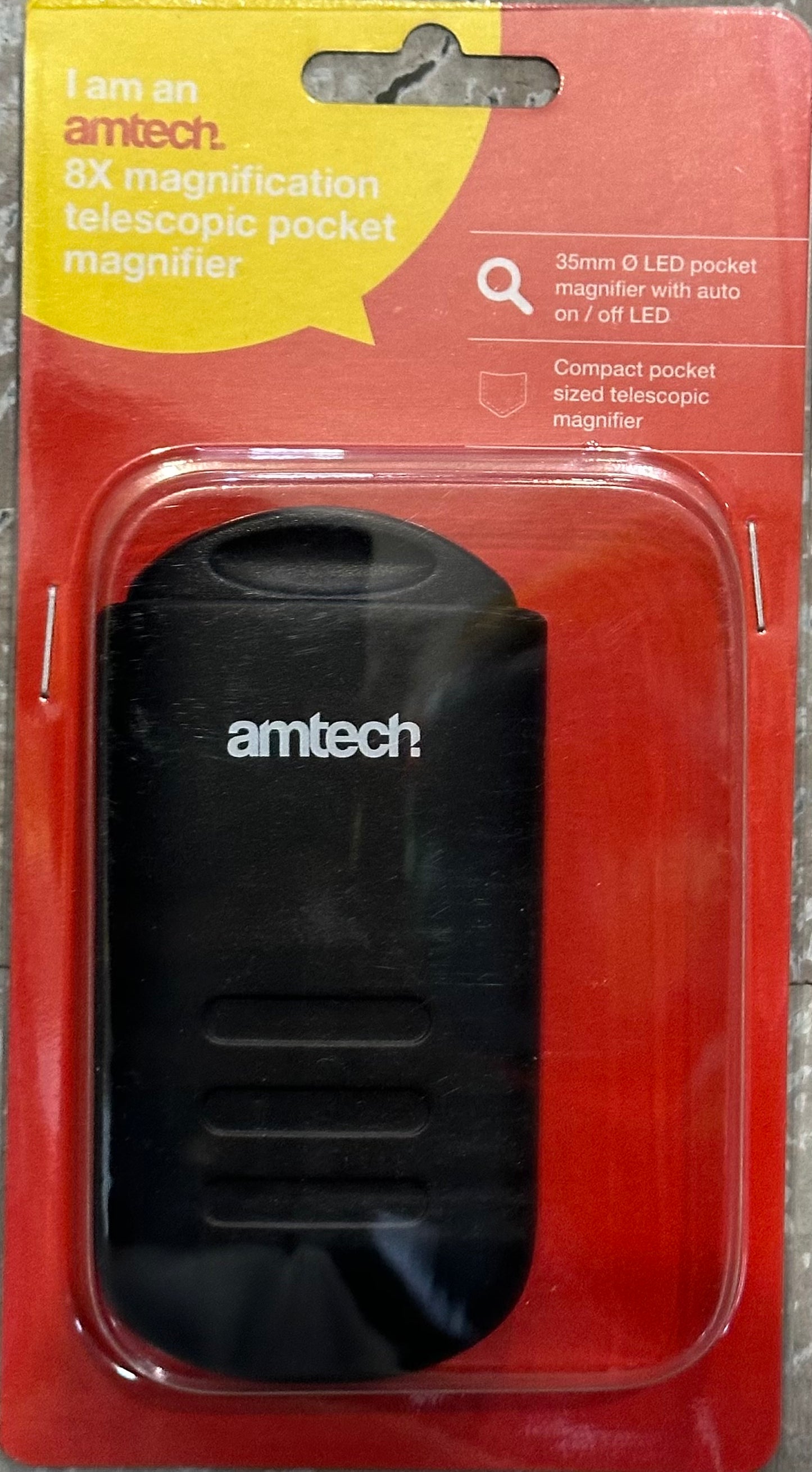 AMTECH 8X MAGNIFICATION TELESCOPIC POCKET MAGNIFIER