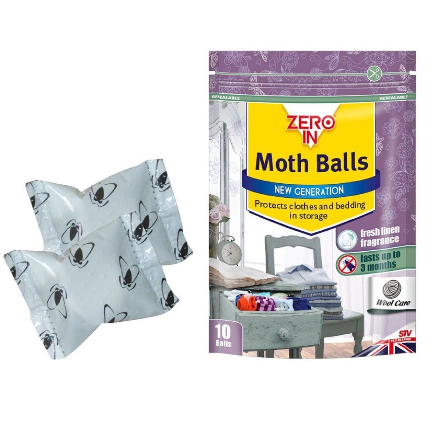 Zero In Clothes Moth balls Pack of 10