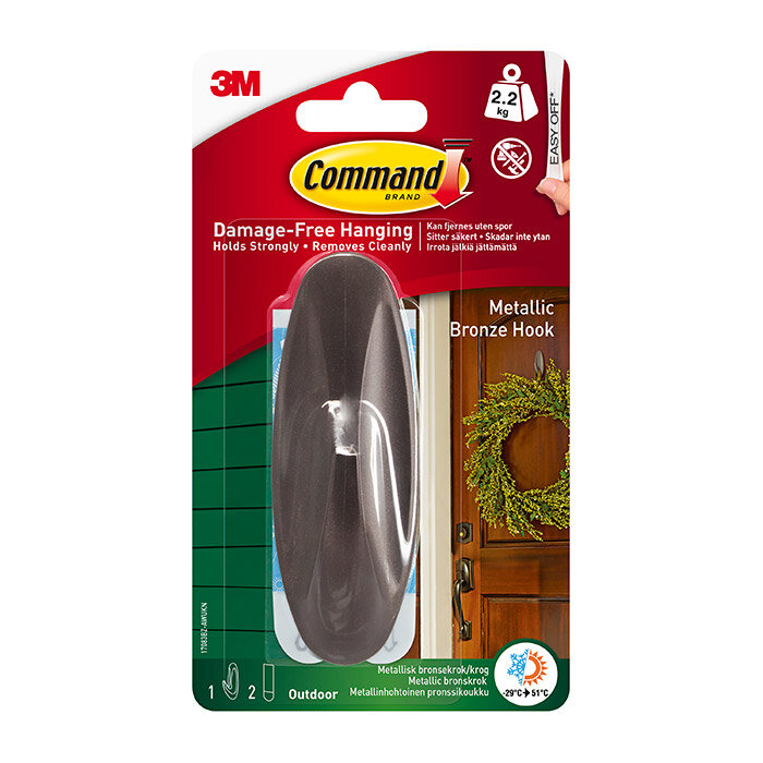 Crochet d'extérieur design Command grand bronze 17083BZ-AWES