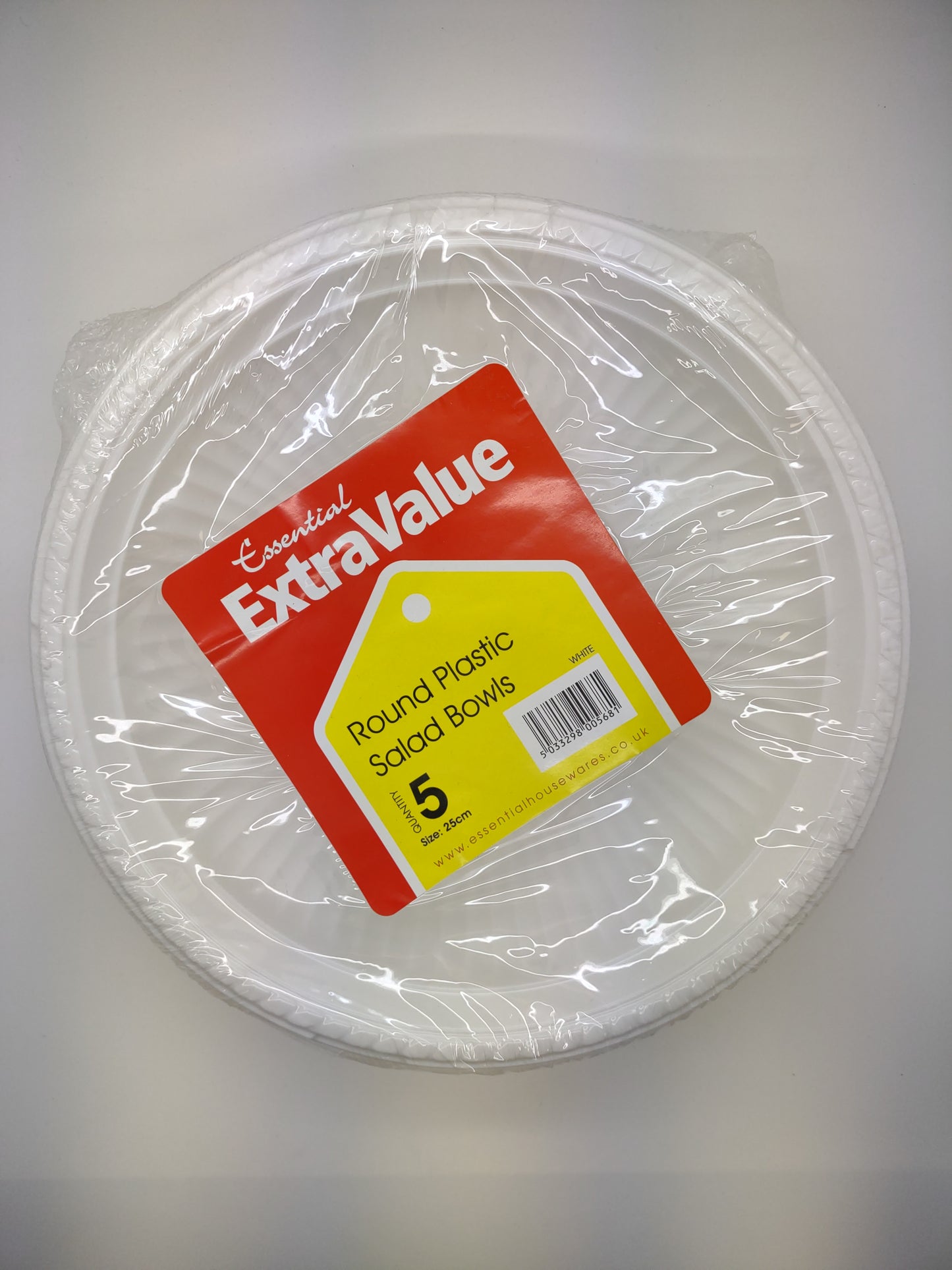 Extra Value WHITE ROUND DEEP BOWL 25CM PK5