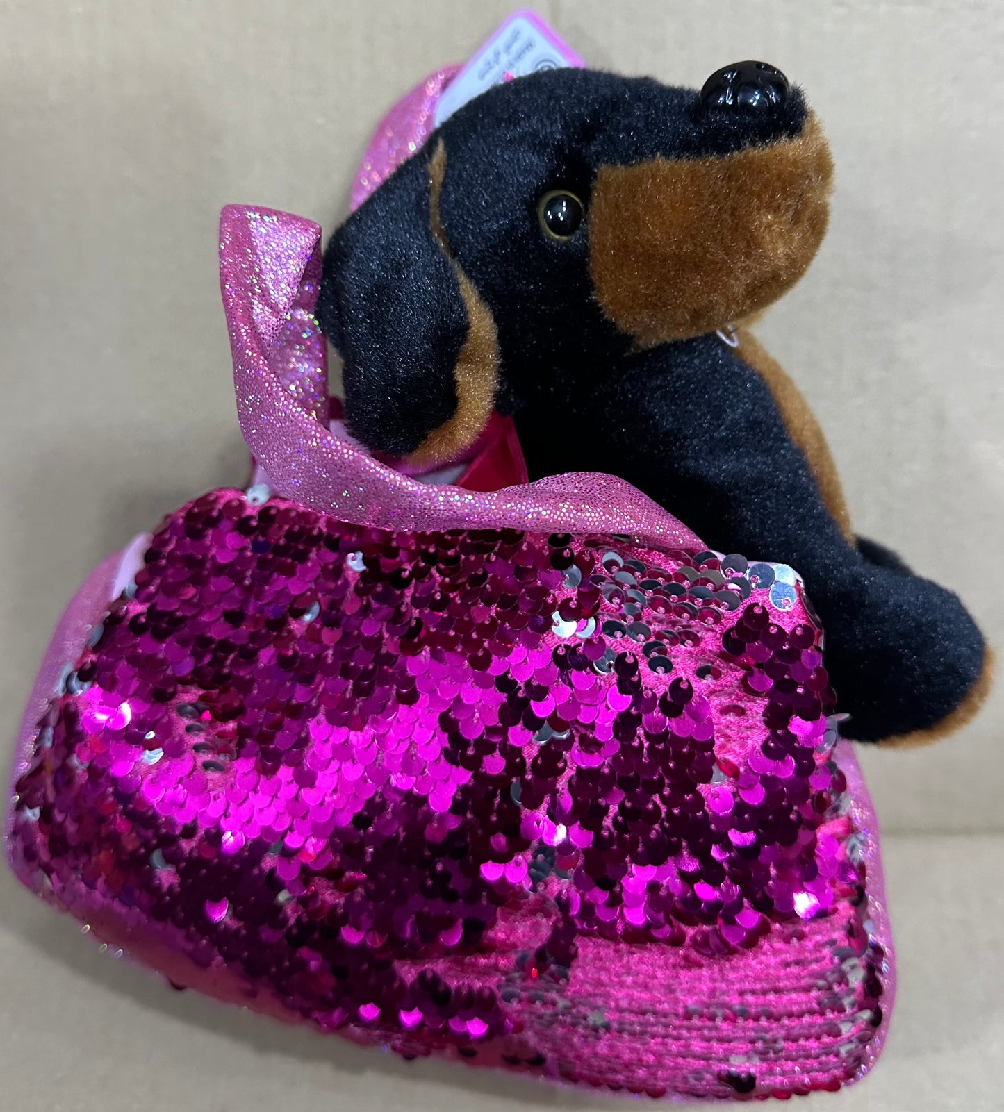 SEQUIN COLLECTION PLUSH Puppy with Purse