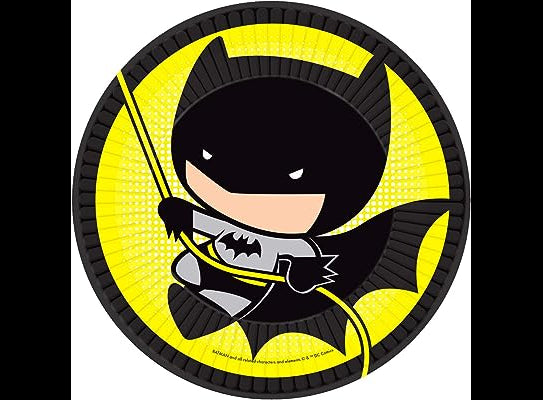 Amscan 9 Inch Batman Vs Joker Party Paper 8 Plates - Yellow And Black